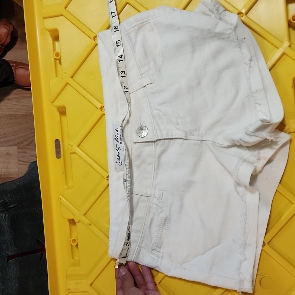 White low rise shorts